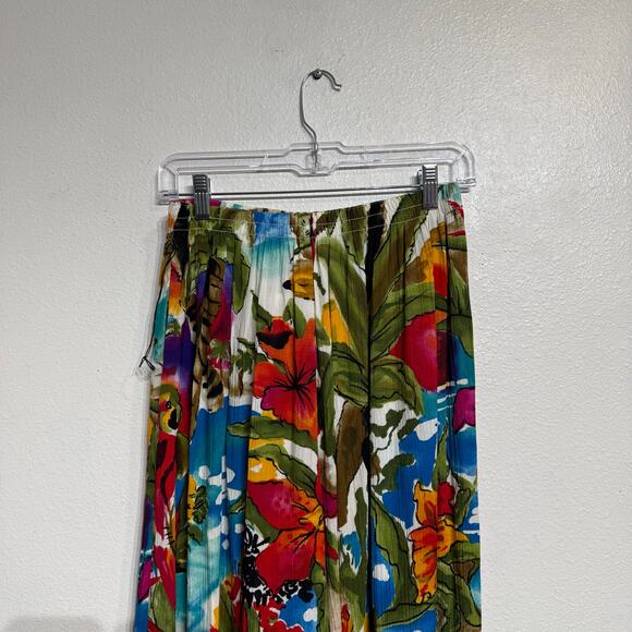 Carole Little White Tropical 2-Piece Vintage High Rise Wide Leg Pant Set Sz 6 - Picture 10 of 14